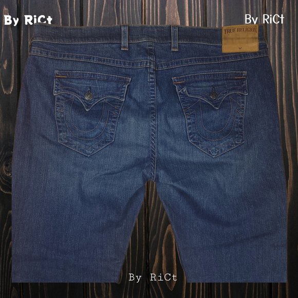 True Religion Ricky Relaxed Straight Men Jeans Size 46x34 Stretch High Rise USA - Picture 9 of 11